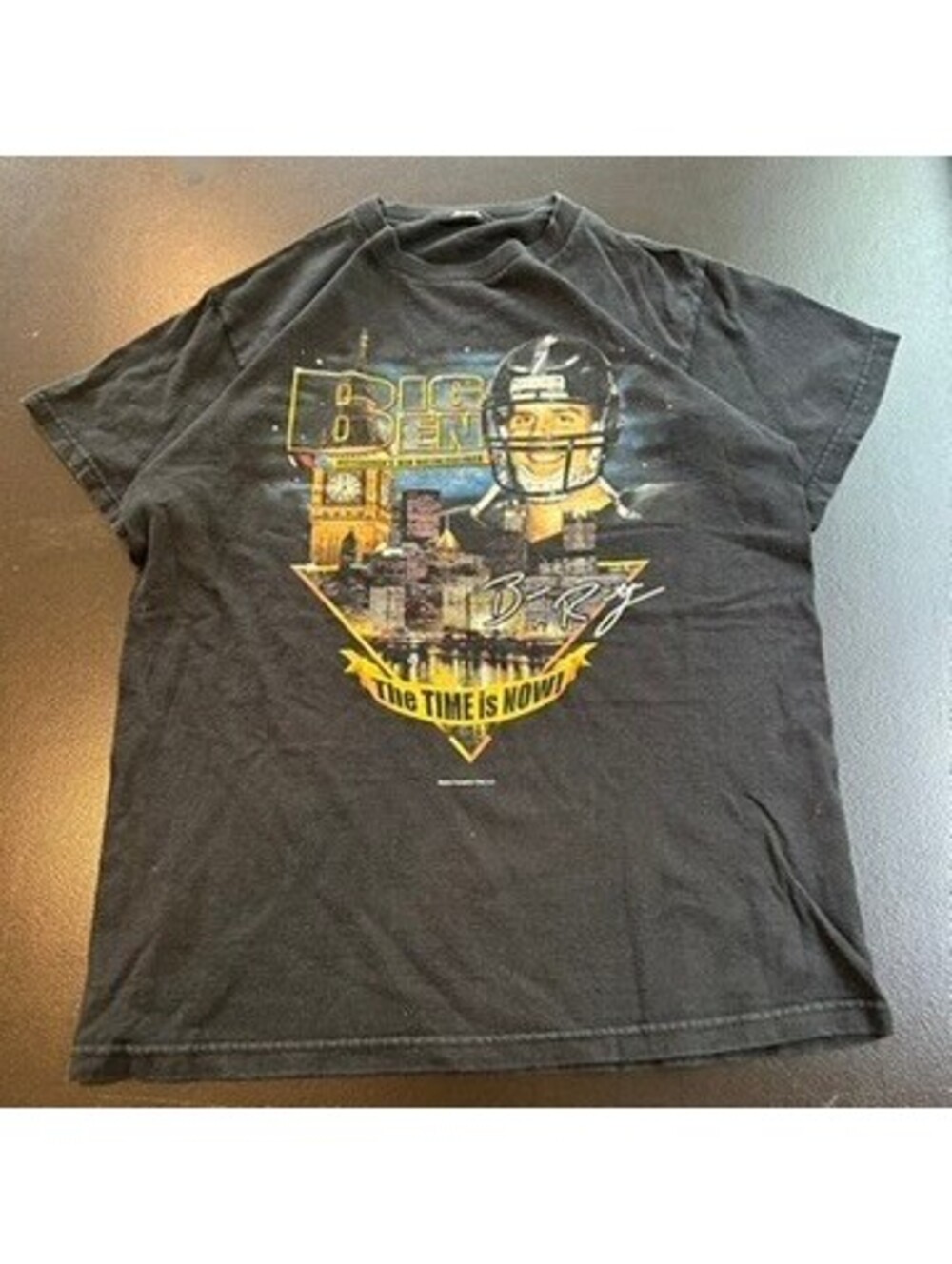 Vintage y2k designer Ben Roethlisberger Big Ben The Time Is Now black T-shirt